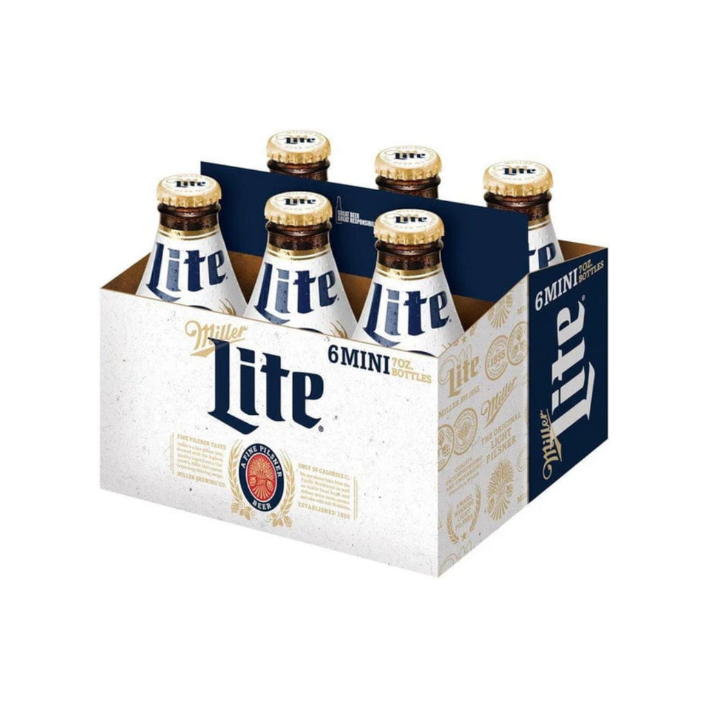 Miller Lite - 6 Pack 7oz Glass Mini Bottles - ALPEA Delivery