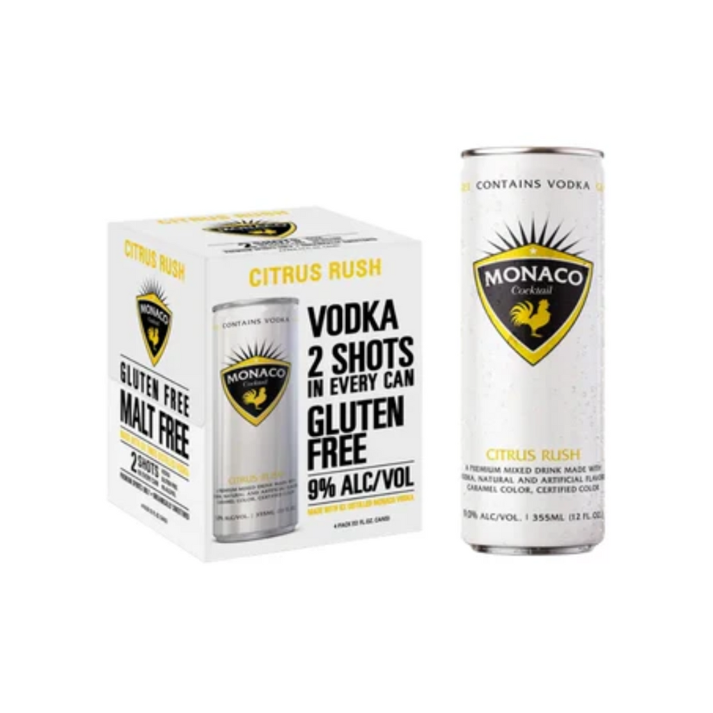 Monaco Citrus Rush Vodka Canned Cocktail - 12 Pack 12oz Cans